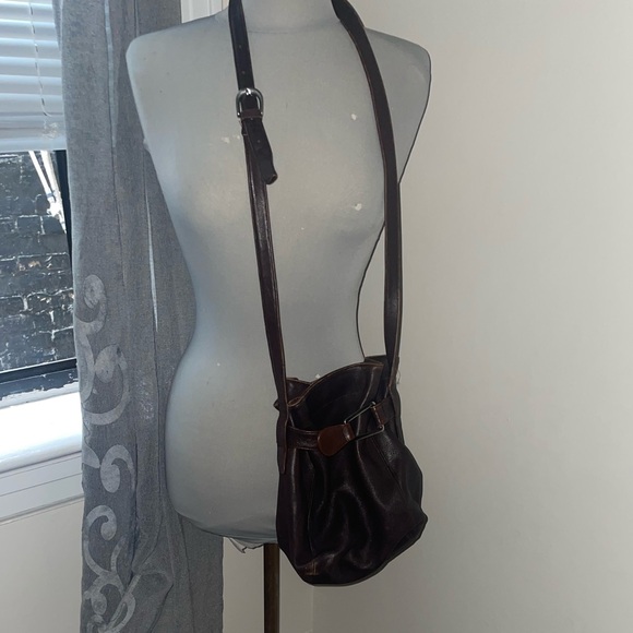 INC Dark brown bag, real leather, two pockets preowned - Picture 6 of 6